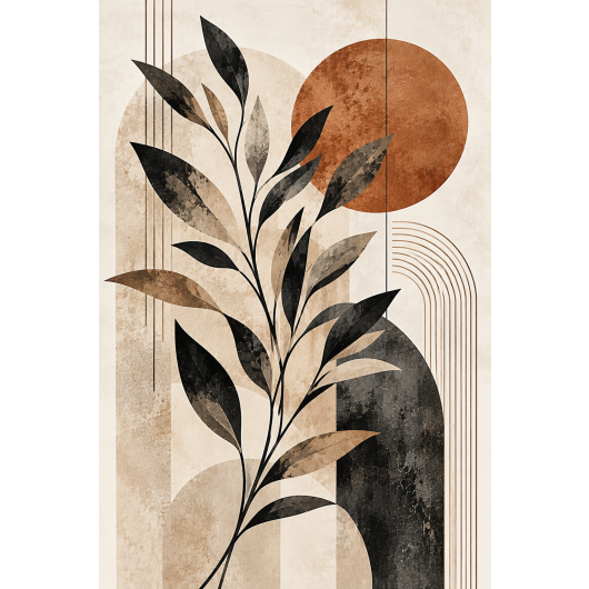 Plakat - Botaniczne łuki w ziemistych tonach