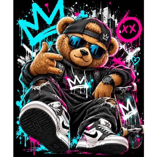 Plakat - Miś w stylu graffiti