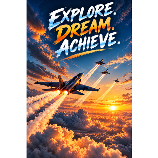 Plakat - Odrzutowce | Explore. Dream. Achieve.