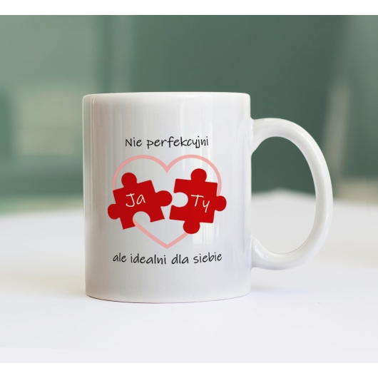 Puzzle Ja + Ty - kubek z nadrukiem, personalizowany prezent dla par