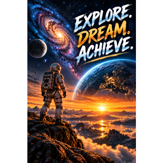 Plakat - Kosmonauta | Explore. Dream. Achieve.